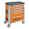 Carro de ferramentas Beta C39/7 laranja com 7 gavetas
