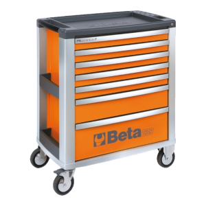 Carro de ferramentas Beta C39/7 laranja com 7 gavetas