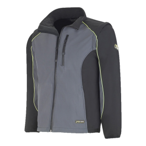 Blusão soft-shell cinzento-escuro e preto