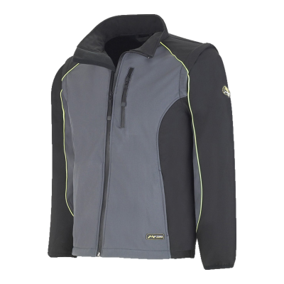 Blusão soft-shell cinzento-escuro e preto