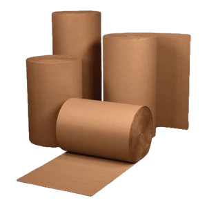 Rolos de cartão canelado castanho