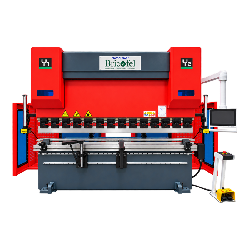 Quinadora CNC 110T CNCColgar de 3200 mm com comando DELEM DA-53TX e pedal