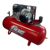 Compressor FIAC 270 litros AB 300/590 TF com depósito vermelho, bomba, motor e grelha de proteção da correia