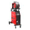 Electrex MIG 404 MW SYN, máquina de soldar MIG sinérgica vermelha com carro