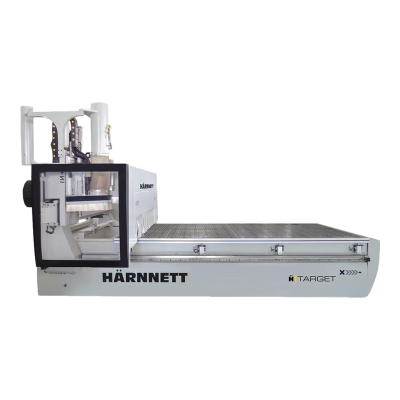 Härnnett Target Flex, CNC nesting com mesa plana e pórtico