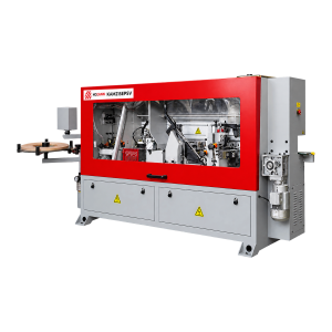 Orladora automática Holzmann KAM215EPSV com cabine vermelha e mesa de entrada