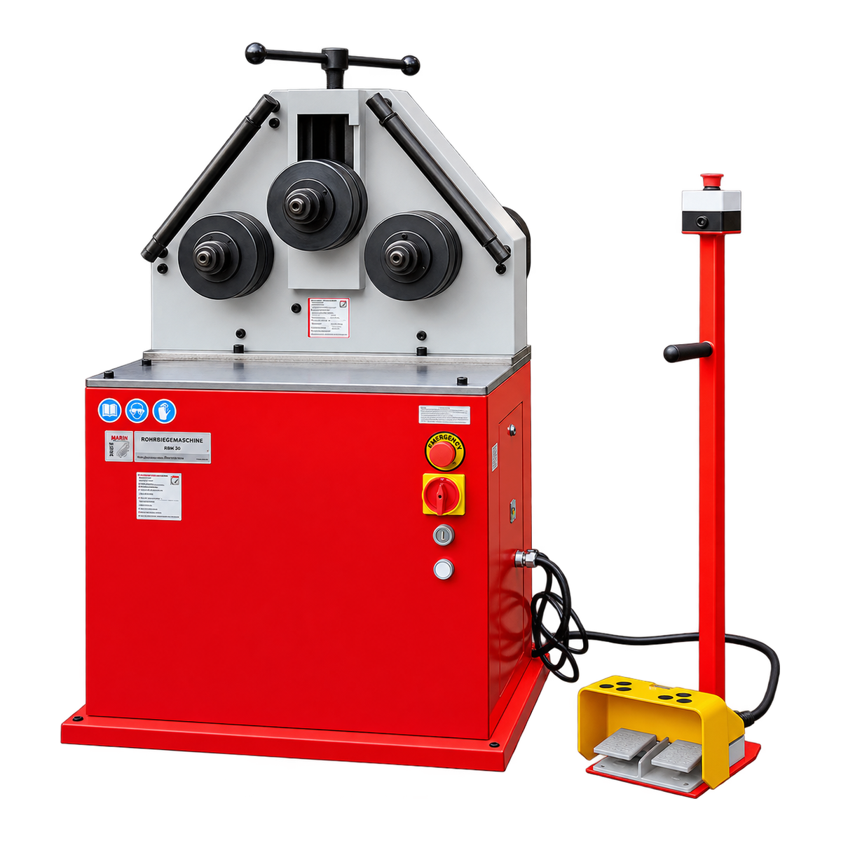 Holzmann RBM40K – curvadora de perfis e tubos Curvadora de perfis Holzmann RBM40K com três rolos e pedal
