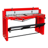 Guilhotina manual Holzmann TBS1320 de pedal, vermelha, com mesa e batente
