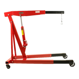 Grua para motores Kroftools vermelha com macaco hidráulico