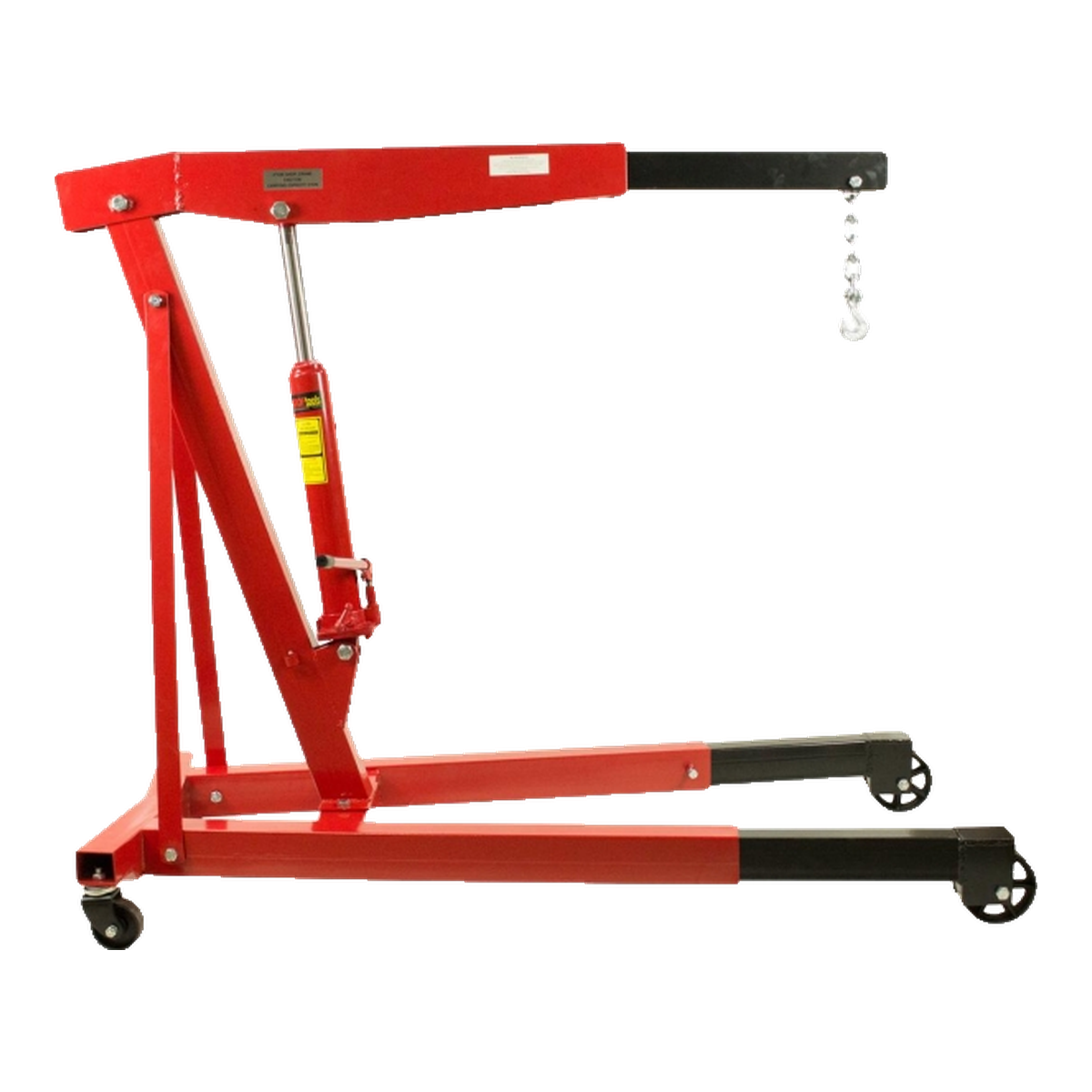 Kroftools 4866 – grua para motores Grua para motores Kroftools vermelha com macaco hidráulico