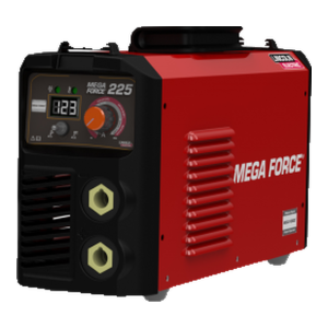 Máquina de soldar Lincoln Mega Force 225 vermelha e preta