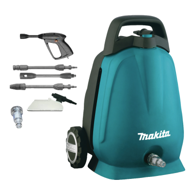 Lavadora de alta pressão Makita HW102, verde-azulada, com acessórios