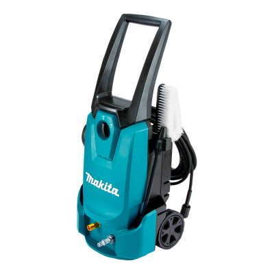 Lavadora de alta pressão Makita HW1200, verde-azulada, com rodas