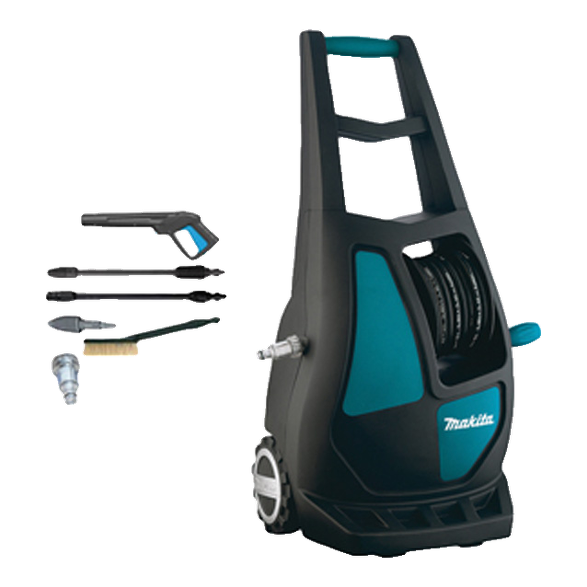 Makita HW132 – lavadora de alta pressão 140 bar Lavadora de alta pressão Makita HW132 com acessórios