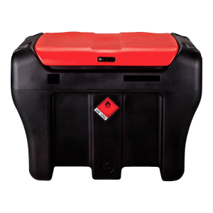 Depósito de gasóleo móvel mobiMASTER de 450 L preto com tampa vermelha