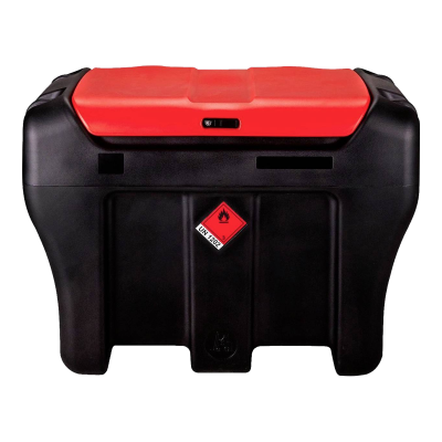 Depósito de gasóleo móvel mobiMASTER de 450 L preto com tampa vermelha