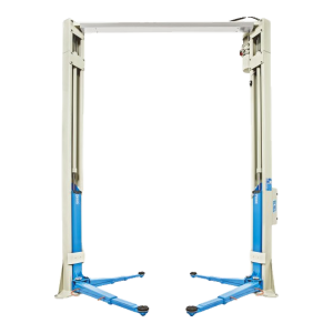 Elevadores eletro-hidráulicos OMCN de 2 colunas, modelo cinzento e azul