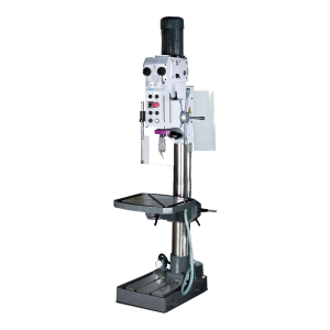 Engenho de furar B 40GSM Optimum branco e cinzento com mesa grande, proteção da broca e base pesada