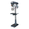 Engenho de furar D 26Pro Optimum, engenho de coluna cinzento com mesa inclinável e base com ranhuras