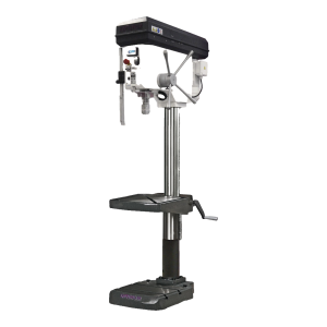 Engenho de furar DH 40BV Optimum, engenho de coluna branco com visor digital, mesa rotativa e base