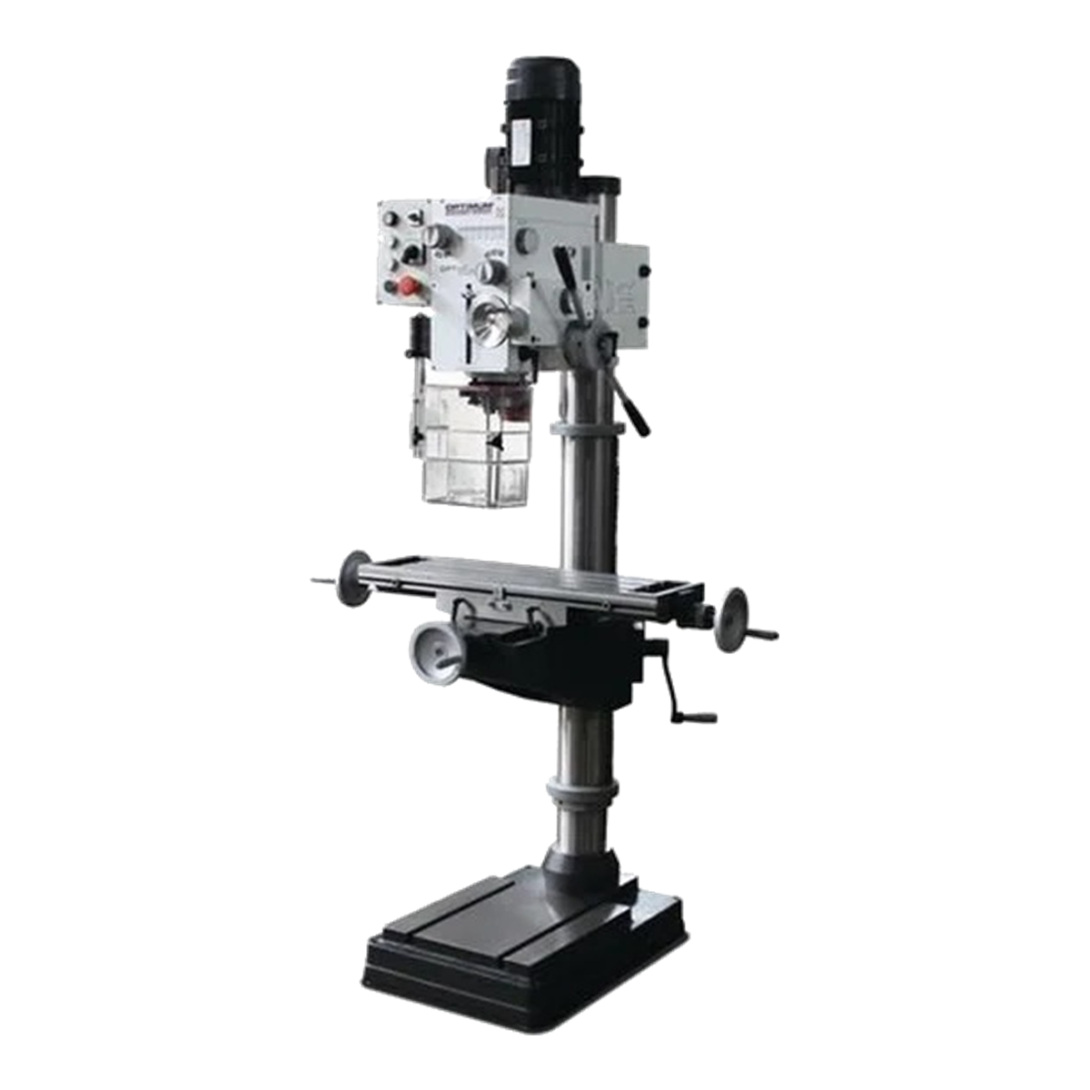 Optimum OPTIdrill DH 40CTP – engenho de furar com mesa de coordenadas Engenho de furar DH 40CTP Optimum com mesa de coordenadas, volantes, cabeça de engrenagens e base