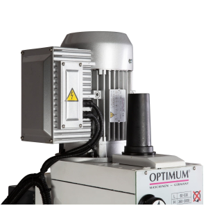 Motor e caixa elétrica no topo da fresadora Optimum MB 4V