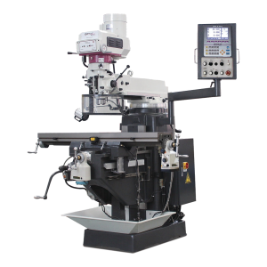 Fresadora MF 4-B Optimum com cabeça de torreta, braço de comando com visor, mesa longa e base