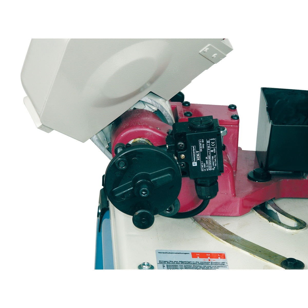 Optimum OPTIsaw S 100G – motor Motor e redutor da serra de fita portátil Optimum S 100G, vista de pormenor