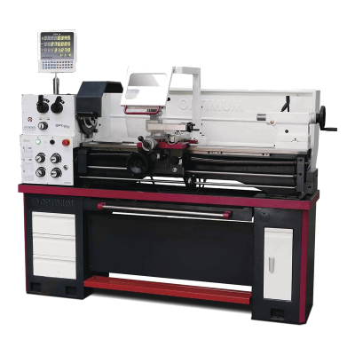 Torno mecânico TH 3610D Optimum com visor digital de 3 eixos, carro e base em chapa com gavetas