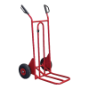 Porta-cargas em aço vermelho com rodas pneumáticas