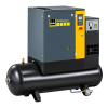 Compressor de parafuso Schneider AirMaster AM 4D sobre depósito com secador