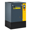Compressor de parafuso Schneider AirMaster AM B 7-10 sobre base, com painel amarelo