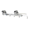 Serra de duas cabeças OZ Machine Gemini V SA com discos de 550 mm e barramento para perfis de alumínio e PVC