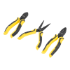 Conjunto de 3 alicates Stanley Dynagrip amarelos e pretos