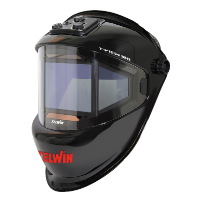 Máscara de soldar automática Telwin T-View 180 preta com visor panorâmico