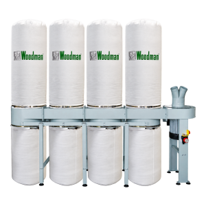 Aspirador industrial 10 HP Woodman DE-1000/3 com 4 sacos brancos e ventilador