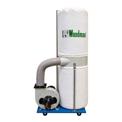 Aspirador industrial monofásico Woodman DE-203/1 com um saco branco