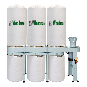Aspirador industrial 3 sacos Woodman DE-550/3 com 3 sacos brancos e ventilador